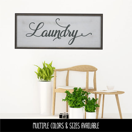 Antique Script Laundry Vinyl Decal/Sticker