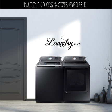 Antique Script Laundry Vinyl Decal/Sticker