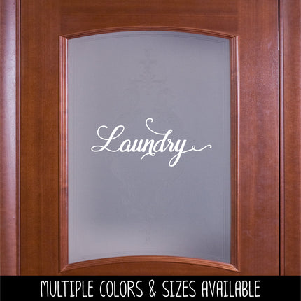 Antique Script Laundry Vinyl Decal/Sticker