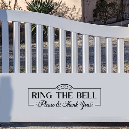 Antique Script Ring the Bell Please & Thank You Vinyl Decal/Sticker