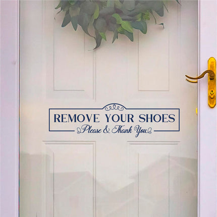 Antique Script Remove Your Shoes Please & Thank You Vinyl Decal/Sticker
