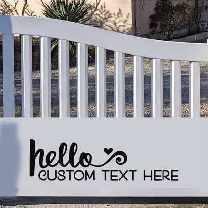 CUSTOM Hello Heart Custom Text Here Vinyl Decal/Sticker