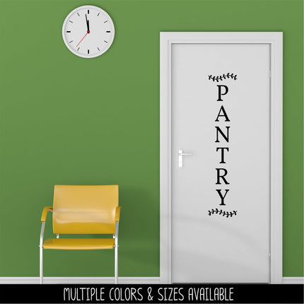 Vertical Wavy Leaves Pantry Vinyl Decal/Sticker