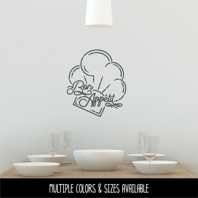 Bon Appetit Chef Hat Vinyl Decal/Sticker