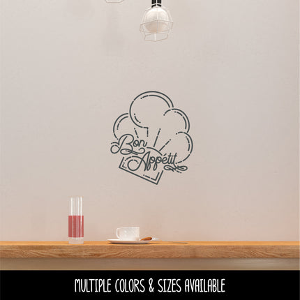 Bon Appetit Chef Hat Vinyl Decal/Sticker