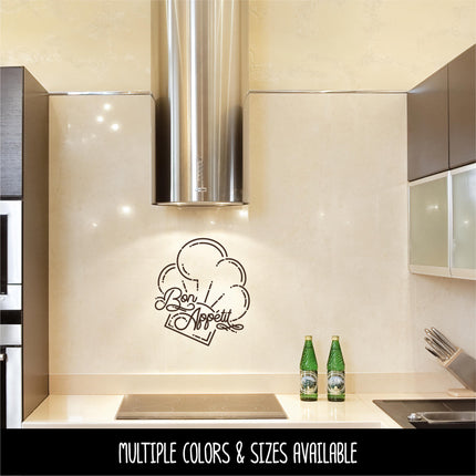 Bon Appetit Chef Hat Vinyl Decal/Sticker