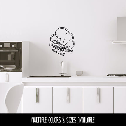 Bon Appetit Chef Hat Vinyl Decal/Sticker