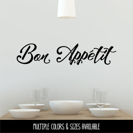 Cursive Bon Appetit Vinyl Decal/Sticker