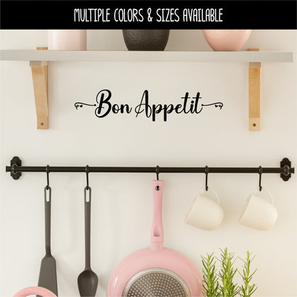 Bon Appetit Cursive Hearts Vinyl Decal/Sticker
