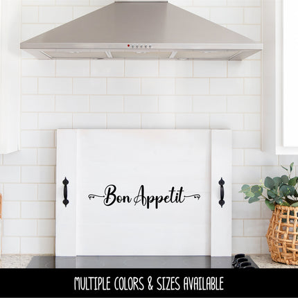 Bon Appetit Cursive Hearts Vinyl Decal/Sticker