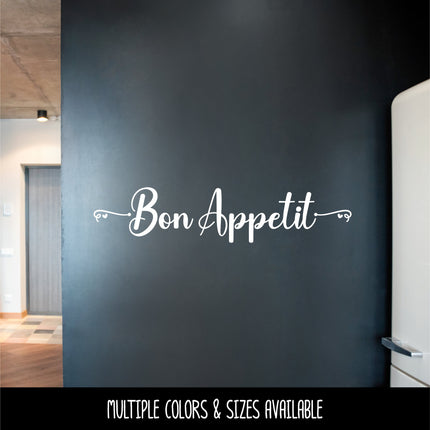 Bon Appetit Cursive Hearts Vinyl Decal/Sticker
