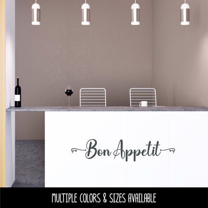 Bon Appetit Cursive Hearts Vinyl Decal/Sticker