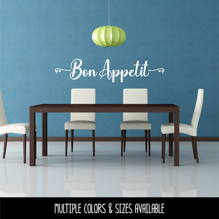 Bon Appetit Cursive Hearts Vinyl Decal/Sticker