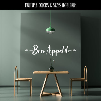Bon Appetit Cursive Hearts Vinyl Decal/Sticker