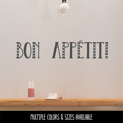 Cute Striped Bon Appetit Vinyl Decal/Sticker