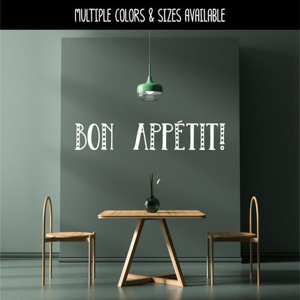 Cute Striped Bon Appetit Vinyl Decal/Sticker