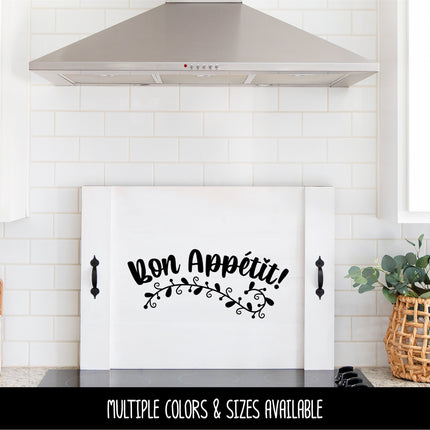 Curved Bon Appetit Leaves Vinyl Decal/Sticker
