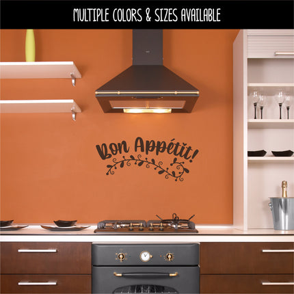 Curved Bon Appetit Leaves Vinyl Decal/Sticker