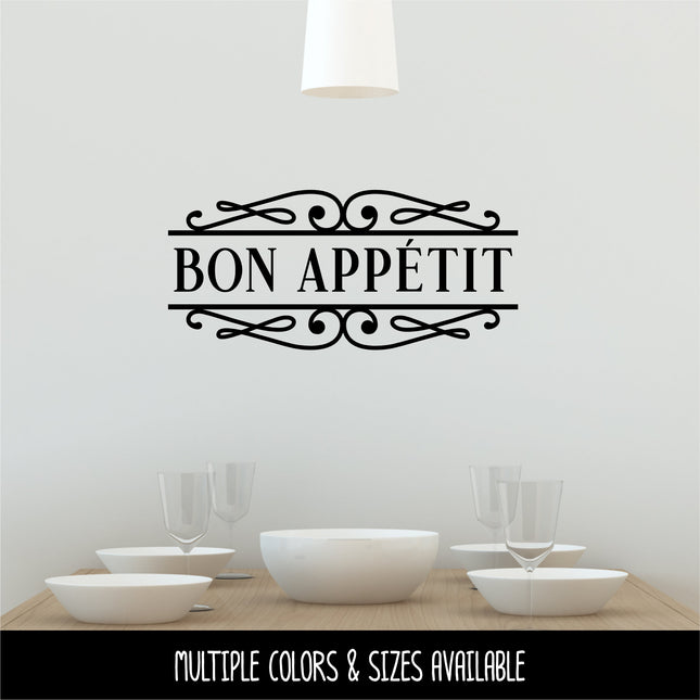 Decorative Scroll Bon Appetit Vinyl Decal/Sticker