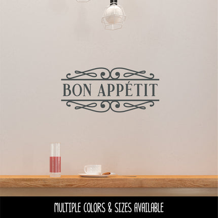 Decorative Scroll Bon Appetit Vinyl Decal/Sticker