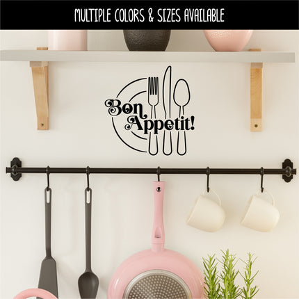Bon Appetit Plate Silverware Vinyl Decal/Sticker