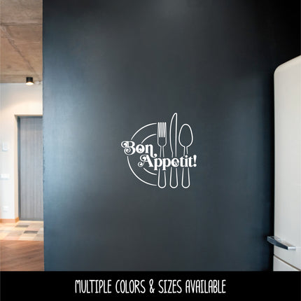 Bon Appetit Plate Silverware Vinyl Decal/Sticker