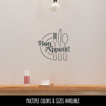Bon Appetit Plate Silverware Vinyl Decal/Sticker