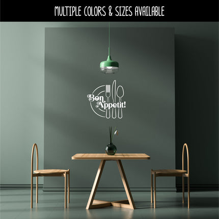 Bon Appetit Plate Silverware Vinyl Decal/Sticker