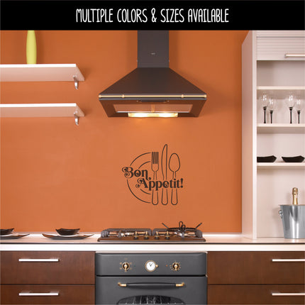 Bon Appetit Plate Silverware Vinyl Decal/Sticker