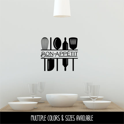 Bon Appetit Kitchen Utensils Vinyl Decal/Sticker