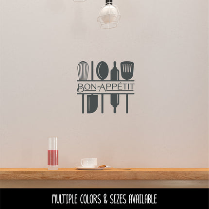 Bon Appetit Kitchen Utensils Vinyl Decal/Sticker