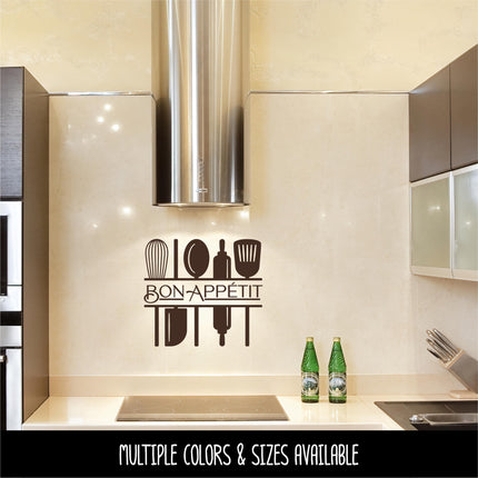 Bon Appetit Kitchen Utensils Vinyl Decal/Sticker