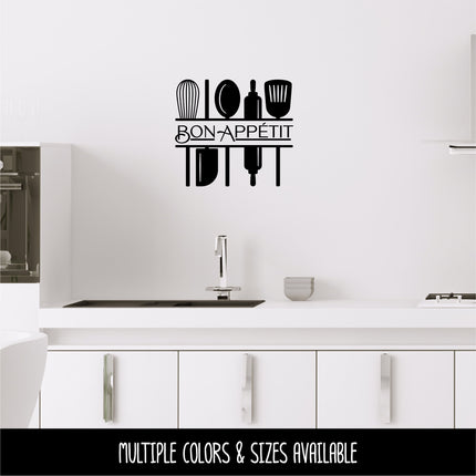 Bon Appetit Kitchen Utensils Vinyl Decal/Sticker