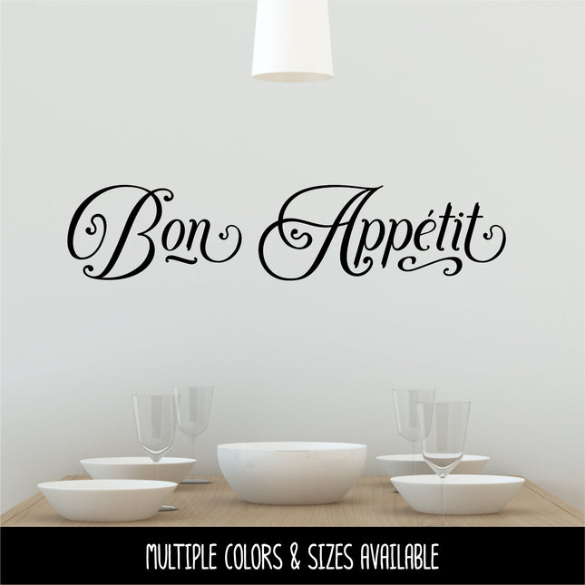 Antique Script Bon Appetit Vinyl Decal/Sticker