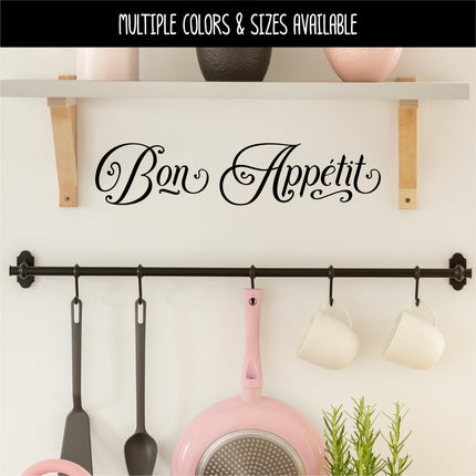 Antique Script Bon Appetit Vinyl Decal/Sticker