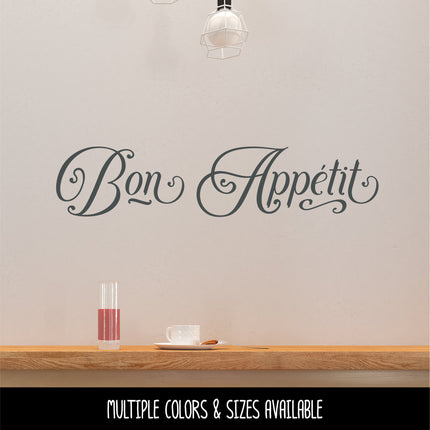 Antique Script Bon Appetit Vinyl Decal/Sticker