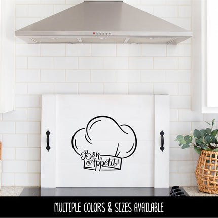 Cursive Bon Appetit Chef Hat Vinyl Decal/Sticker