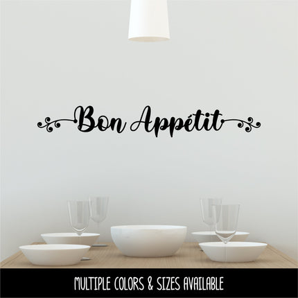 Scroll Vine Bon Appetit Vinyl Decal/Sticker