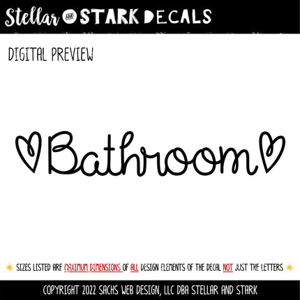 Cute Bathroom Hearts Vinyl Decal/Sticker