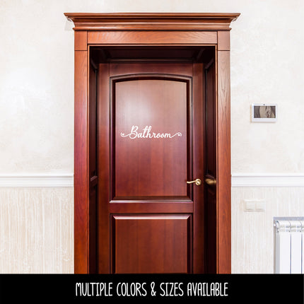 Cursive Bathroom Hearts Vinyl Decal/Sticker