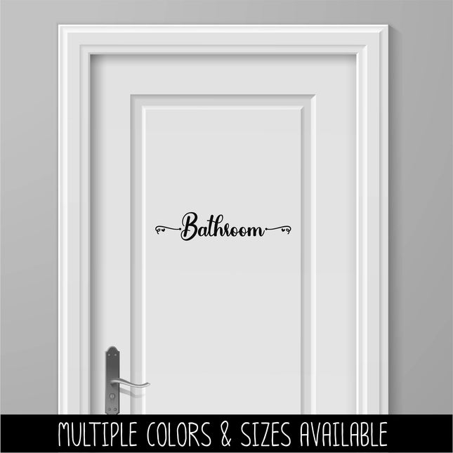 Cursive Hearts Bathroom Vinyl Decal/Sticker