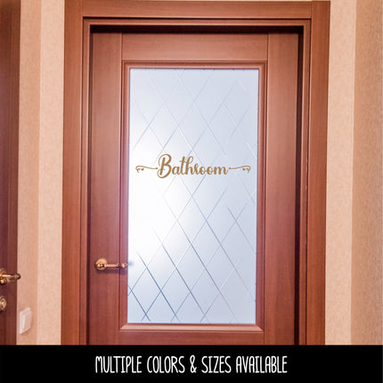 Cursive Hearts Bathroom Vinyl Decal/Sticker