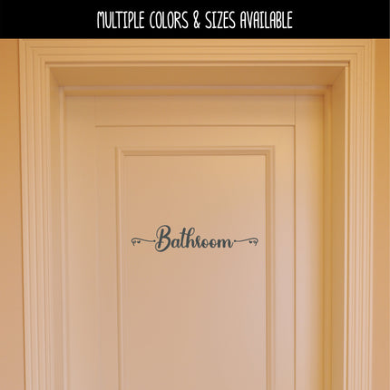 Cursive Hearts Bathroom Vinyl Decal/Sticker