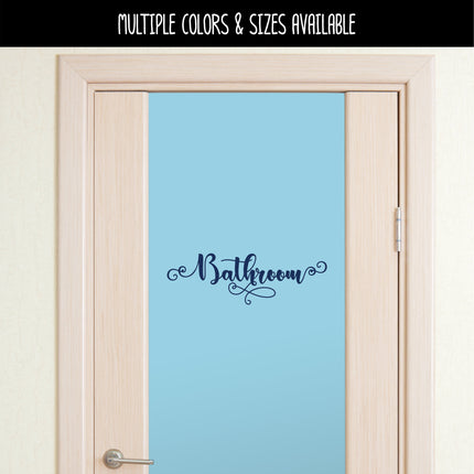 Ornate Cursive Bathroom Vinyl Decal/Sticker