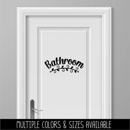 Bathroom Leaves & Swirls Vinyl Decal/Sticker