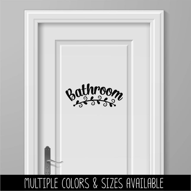 Bathroom Leaves & Swirls Vinyl Decal/Sticker
