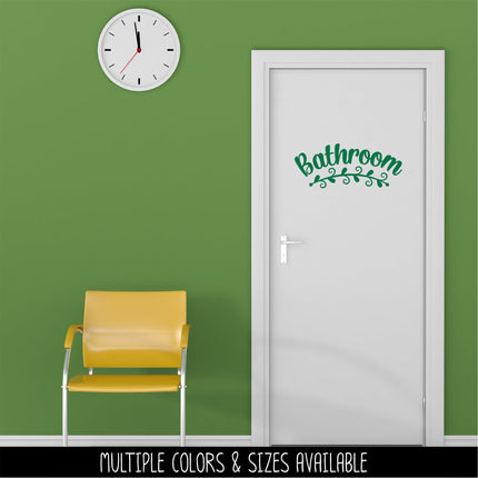 Bathroom Leaves & Swirls Vinyl Decal/Sticker