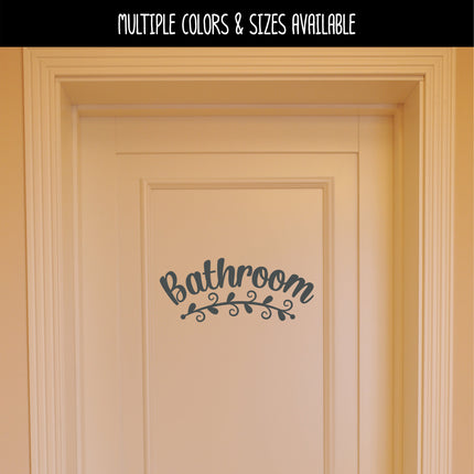 Bathroom Leaves & Swirls Vinyl Decal/Sticker