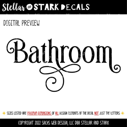 Ornamental Bathroom Vinyl Decal/Sticker