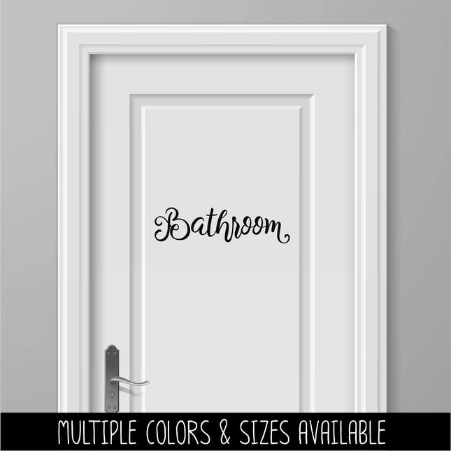 Cute Cursive Bathroom Vinyl Decal/Sticker